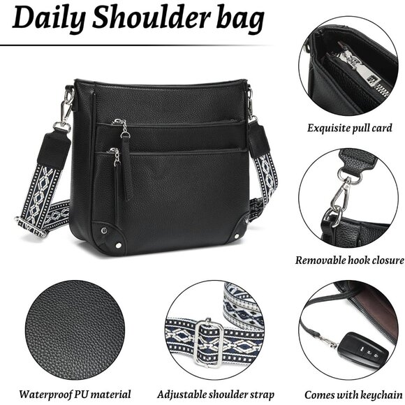 Snake Print Leather Brown Crossbody Bag for Women Chain Strap and Clutch Style - Picture 3 of 7